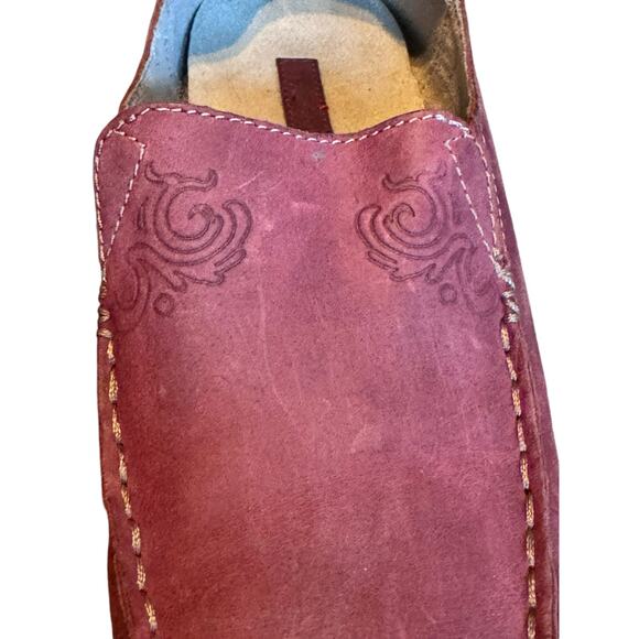 Olukai Nohea Nubuck moccasin embossed artwork W9 - Picture 5 of 9